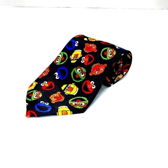 Sesame Street neck tie black background Birth Ernie and Cookie monster - Picture 1 of 4